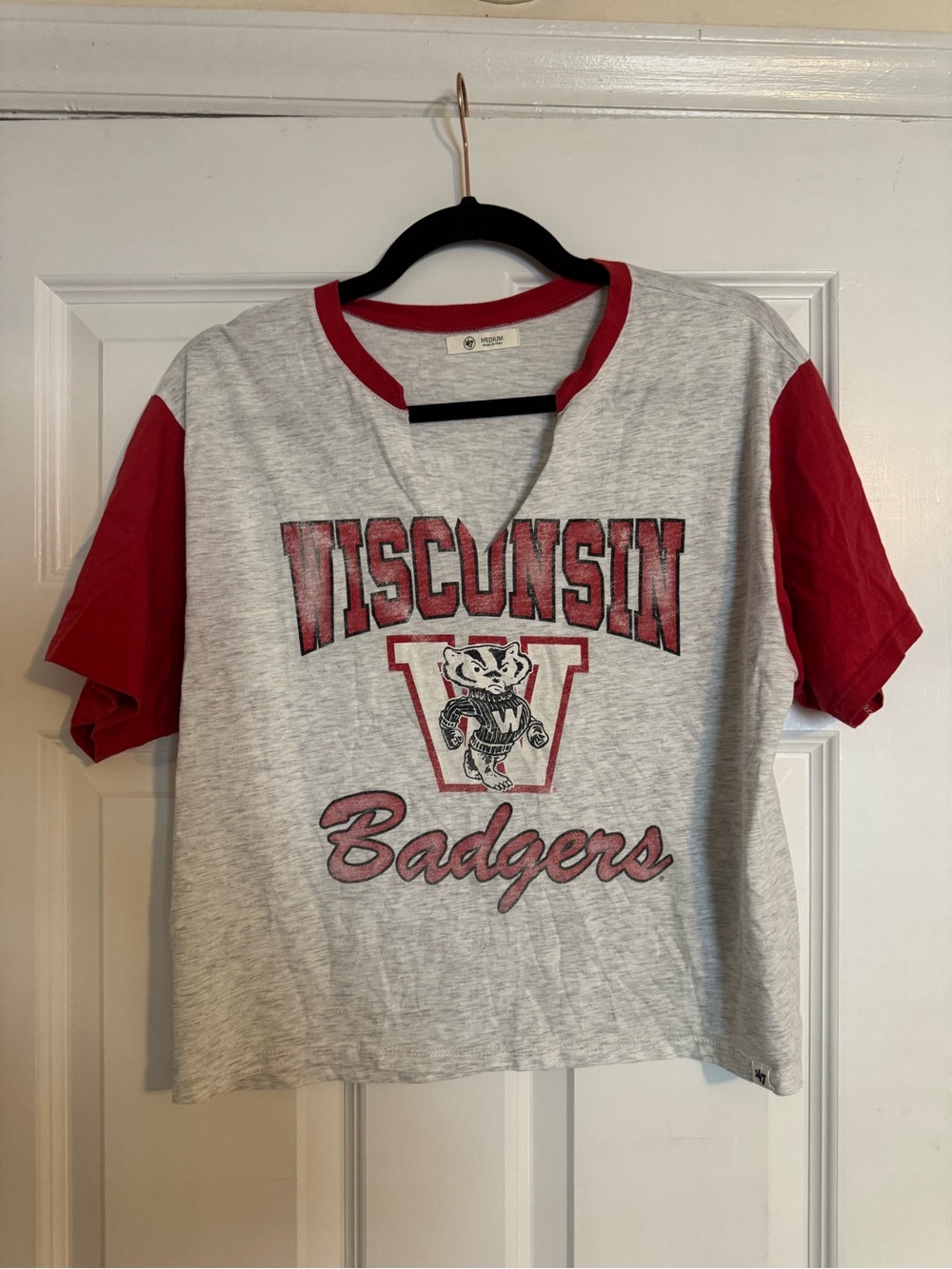 Wisconsin Badgers Red & Gray Tee